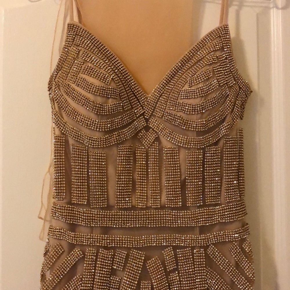 ๐ Gold Rhinestone Formal Dress ๐ - Picture 2 of 5